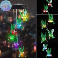 Thewoodfameing Đầy Màu Sắc Năng Lượng Mặt Trời Chuông Gió Chim Ruồi Chống Nước Windchime Ánh Sáng Năng Lượng Mặt Trời EN