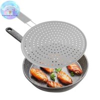 Thewoodfameing Silicone Splatter Màn hình có tay cầm Dầu chịu nhiệt Splash Guard Drain Board Cover Kitchen Fry Pan Nắp Dụng cụ nấu ăn EN