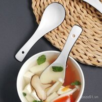 Thìa gốm gia đình, thìa súp có tay cầm dài, thìa nhỏ, thìa cơm lớn đơn giản, thìa cháo trắng thuần