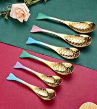 Thìa mạ vàng inox cao cấp Gold Fish Luxury