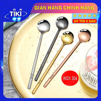 Thìa, Muỗng Cà Phê, Cafe Inox 304 mạ vàng, Ăn Hoa Quả, Sữa Chua Phong Cách Nhật Bản - Thìa Vàng 13cm