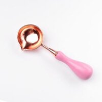 Thìa muỗng và lò đun sáp đóng dấu niêm phong decor bì thư, thiệp cưới, quà tặng - Thìa gỗ T2 Hồng