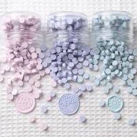 Thìa muỗng và lò đun sáp đóng dấu niêm phong decor bì thư, thiệp cưới, quà tặng - 100 viên sáp mix màu