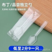 Thìa nhỏ dùng một lần cho pudding, kem, thạch, sữa chua, kem que, cốc hành tinh nhỏ, món tráng miệng, đóng gói riêng lẻ