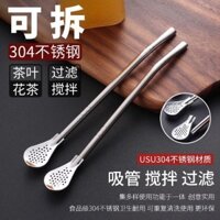 Thìa Rơm Inox 304 Sử Dụng Kép Sáng Tạo Cà Phê Khuấy Thìa Thân Thiện Với Môi Trường Ống Uống Nước Trái Cây Trà Sữa Lọc Rơm Khuấy Thanh Xuất Hiện