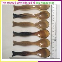 Thìa sừng trâu cao cấp (SS03: bộ 06 chiếc đuôi cá màu tự nhiên)