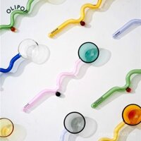 Thìa thủy tinh màu kẹo dễ thương, thân thiện với môi trường, thìa cà phê phong cách Ins, que khuấy sữa, thìa tráng miệng