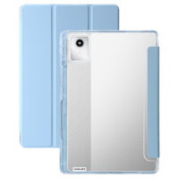 Thích hợp cho 2024 Lenovo Shin-Chan pad 11 Ming Acrylic Tri-Fold Pen Slot Vỏ da phẳng màu trơn chống sốc