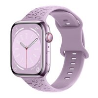 Thích hợp cho Apple Watch Series 1-8/Ultra, dây đeo silicone màu trơn với hình in báo và khóa hình số 8