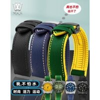 Thích hợp cho Baopo 50 Xun Century old Spirit Avengers Armani Seiko Water Ghost Dây đeo đồng hồ cao su Nylon chống thấm nước C41