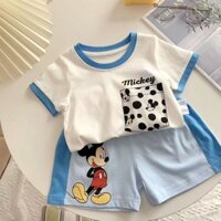 Thích hợp cho bé 5-28kg mùa hè mới quần short ngắn tay phù hợp với bé trai bé sơ mi nửa tay cotton nguyên chất mềm mại giải trí bộ hai mảnh