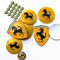 Thích hợp cho biểu tượng xe sửa đổi 65mm 56, logo vô lăng, nhãn dán nắp trục, kim loại sửa đổi Ferrari, không phai màu