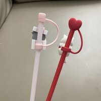 Thích hợp cho Cốc Rơm Quà Tặng Tình Yêu Gấu Hồng Chống Bụi Mũ Rơm Mèo Hoạt Hình Dễ Thương Có Nắp Ống Hút