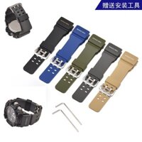Thích hợp cho dây đeo đồng hồ G SHOCK Little Mud King GG-1000 / GWG-100 / GSG-100 Dây đeo nhựa màu đen C64