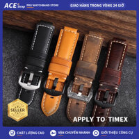 Thích hợp cho đồng hồ Timex dây da bò thủ công dây da thật 24*16mm phù hợp với Tide T2N720 T2N721