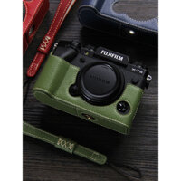 Thích Hợp Cho Fujifilm / Fuji X-T5 Vỏ Máy Ảnh Xs10 Nửa Bộ Đế Retro Da Xanh Xt5 Twill