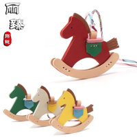 Thích hợp cho Hermes Túi xách nữ Pony Mặt dây chuyền Trang sức Da thật Phụ kiện mặt dây chuyền Trojan nhỏ Hoạt hình mùa hè