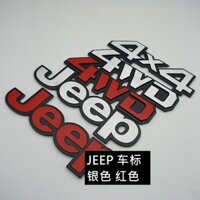 Thích hợp cho JEEP logo ô tô 4X4 4WD Thích hợp cho logo đuôi JEEP logo bên Nhãn dán thân xe bằng nhôm chải Nhãn dán sửa đổi Hợp kim nhôm Nhãn dán xe hơi