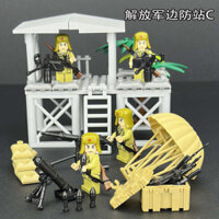 Thích hợp cho Lego khối xây dựng khối xây dựng căn cứ quân sự, tháp canh, cảnh người, tháp canh quân đội Liên Xô, lắp ráp hạt nhỏ