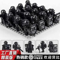 Thích hợp cho Lego quân đội khối xây dựng người đàn ông đặc biệt nhân vật phản diện vũ khí cảnh sát người lính đồ chơi lắp ráp cậu bé búp bê
