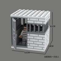Thích hợp cho Lego Quân Đội Người Tù Tù Nhà Đen Nhỏ Tù Nhân Cướp Tháp Sentinel Cảnh Lắp Ráp Cậu Bé Toyshenlan.vn20250313012939