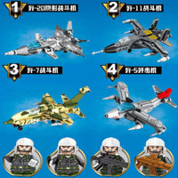 Thích hợp cho Lego quân đội nhân vật nhỏ vũ khí và thiết bị máy bay chiến đấu J-20 máy bay chiến đấu tàng hình J-11 đồ chơi lắp ráp khối xây dựng