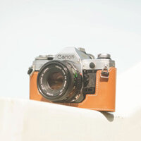 Thích Hợp Cho Máy Ảnh Canon AE1 Bao Da AE-1 a1 AE-1P Camera Da Thật Chính Hãng Bảo Vệ Đế Bảo Vệ Túi Máy Ảnh