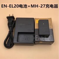 Thích hợp cho máy ảnh không gương lật Nikon 1 J1 J2 J3 AW1 V3 P1000 EN-EL20 Pin + Bộ sạc