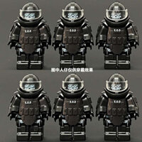 Thích hợp cho người Lego quần áo bảo hộ chống nổ lắp ráp quân sự khối xây dựng bộ đồ đặc biệt bộ đồ tháo dỡ bom bộ phận đồ chơi cho bé trai