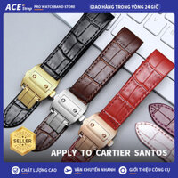 Thích hợp cho phụ kiện dây da đồng hồ Cartier santos 23mm 20mm santos 100