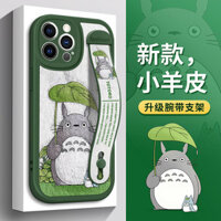 Thích hợp cho Samsung S24 Vỏ Điện Thoại S23 Da Cừu S22 Tranh Sơn Dầu Nổi Hàng Xóm Của Tôi Totoro S21 Dây Đeo Tay Giá Đỡ S20 Phong Cách Mới Note20 Vỏ Bảo Vệ FE Mềm ULtra Chống Sốc plus Nữ Xanh S23 +