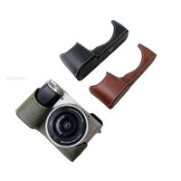 Thích hợp cho Sony A6000 / A6100 / 6300 / 6400 Vỏ da máy ảnh đa năng Vỏ bảo vệ đế họa tiết vải lanh