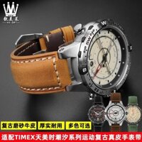 Thích Hợp Cho TIMEX TIMEX Expedition Hợp Thời Trang Series T2N721 T2N720 Retro Da Thật Chính Hãng Dây Đeo Đồng Hồ Phụ Kiện Nam C73