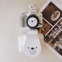 Thích hợp cho túi đựng máy ảnh Canon M50 M200 Bao da Sony A6000 White Polar Bear 200D Fuji XA7