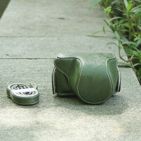 Thích hợp cho túi đựng máy ảnh Panasonic LX10 GF10X / GF9 Bao da GF8 / GF7 Vỏ bảo vệ Túi chụp ảnh Vai đơn màu xanh lá cây