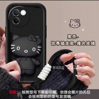 Thích hợp cho VIVO V30e Y18 Y18s Y38 IQOO Z9 Z9X 5G 2024 Ốp Điện Thoại Di Động Silicon Bán Chạy Cao Cấp Chống Rơi Bé Gái Đứng Có Giá Đỡ Gương Dây Ngắn Ốp Lưng Mềm