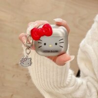 Thích hợp cho vỏ tai nghe Airpods4 Red Bow KT Cat Đồ trang trí Apple AirPods1 / 2 Thế hệ 3 thế hệ 5 thế hệ