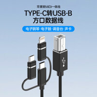 Thích hợp để chuyển sang MIDI, Cáp dữ liệu cổng vuông tya-c sang USB-B, kết nối Card âm thanh, nhạc cụ điện tử