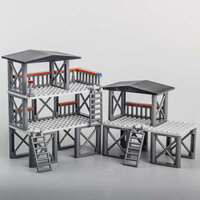 Thích hợp dùng cho Lego quân đội tháp canh nhà tù căn cứ bảo vệ nhà hàng rào khối gỗ mô hình con người đồ chơi lắp ráp cho bé trai
