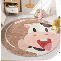 Thickened floor mat cartoon cow living room round carpet bedroom room household children room blanket bedside blanket