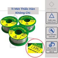 Thiếc hàn không chì có nhựa thông 0.8mm 11 mét chì hàn điện tử cuộn thiếc mini TKC0850G