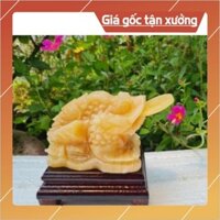 Thiềm Thừ Đá Ngọc Hoàng Long (Cóc vàng 3 chân) kích thước 10cm [Đá Non Nước]