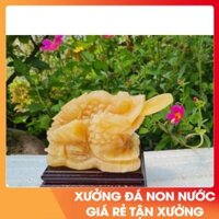 Thiềm Thừ Đá Ngọc Hoàng Long (Cóc vàng 3 chân) kích thước 10cm