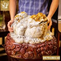 Thiềm Thừ Ngọc | Thiềm Thừ Ngọc Serpentine |Thiềm Thừ (Cóc 3 Chân, Cóc Ngậm Tiền) Ngọc Serpentine Huyết Vàng Siêu VIP - M1814