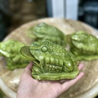 Thiềm Thừ Phong Thủy , Cóc 3 Chân Đá Ngọc Hoàng Long & Đá Serpentine - Dài 12cm & 15cm & 20cm