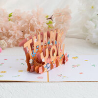 Thiệp 3D Pop Up Thank you 15x20cm Lời Cảm Ơn Tri Ân Thầy Cô, Khách Hàng, Người Thân Yêu
