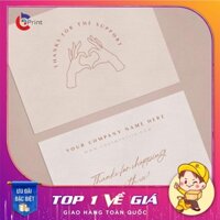 Thiệp cảm ơn khách hàng cho shop bán hàng, card visit in theo yêu cầu