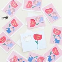 Thiệp chữ nhật Little girl and boy flower thank you 10x15