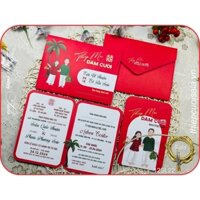 THIỆP CƯỚI MIỀN TÂY MÀU ĐỎ 12SL22 COMBO 100 BỘ