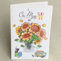 Thiệp Hoa Khô Chúc Mừng Ngày 20-11 - Loại Trung - 10.2 x15.2 cm